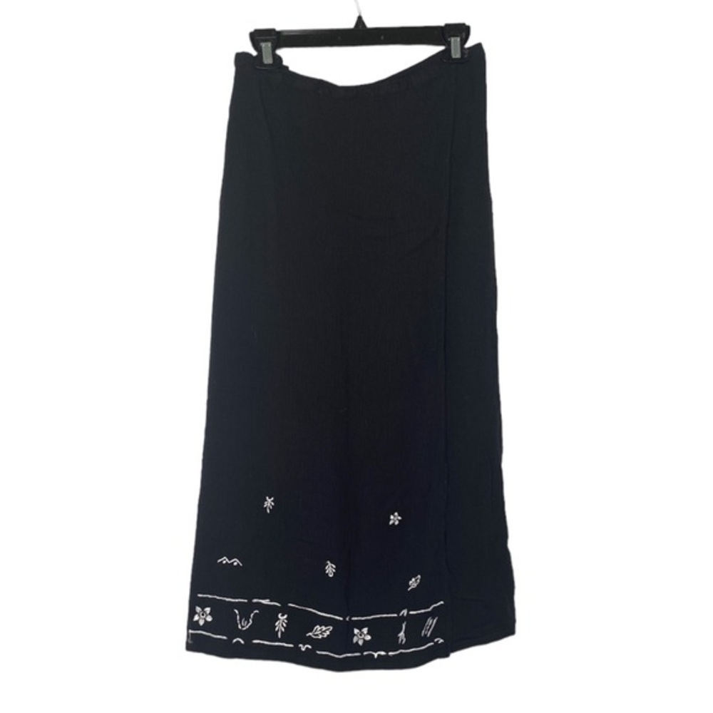dBLine Embroidered Floral Maxi Skirt Set (Size: 1X, Color: Black/White) - Picture 6 of 9